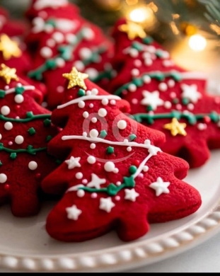 Food & Drink in Al Dahye - Box of 12 Christmas Tree Cookies | Holiday Sugar Treats $16