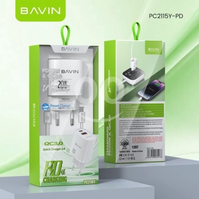Mobile accessories dans Tabbaneh - رأس شاحن بافين أصلي 20 واط شحن سريع PD و QC3.0 | Bavin Original 20W Fast Charger PD & QC3.0