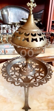 Antiques & Collectibles in Batroun - مبخرة نحاس عتيقة حجم كبير - مبخرة كنسية مزخرفة/مجمرة تراثية
