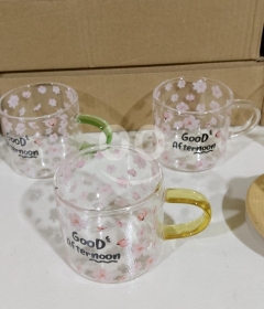Aesthetic Floral Glass Mugs