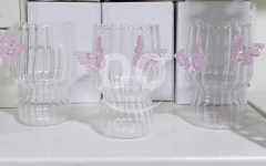 Elegant Ribbed Glass Mugs