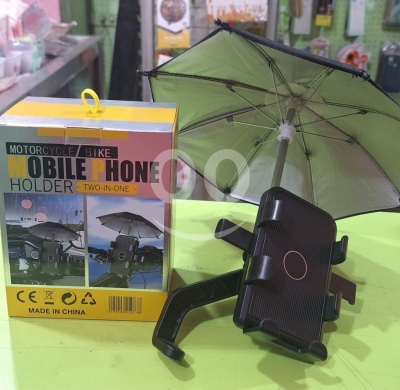 Mobile accessories in Tabbaneh - ستاند جوال للدراجات النارية مع مظلة حماية 2 في 1 | 2-in-1 Motorcycle Phone Holder with Sun Umbrella