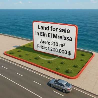 Lands for sale in Ain Mreisseh - أرض مطلة على البحر 210م² في عين المريسة ب1.2مليون$