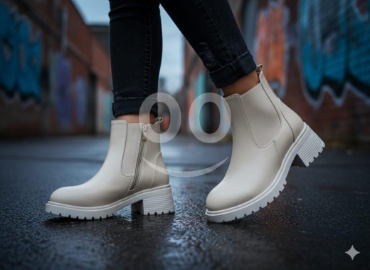 Clothes, Footwear & Accessories in Halba - Trendy Platform Chelsea Boots | Black & Beige Lug Sole Ankle Boots | Sizes 36-40 | Only $25