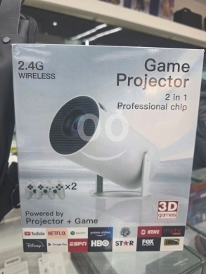 Gaming Console & Accessories in Mansourieh - بروجكتر ألعاب ذكي 2 في 1 مع أذرع تحكم | Smart 2-in-1 Game Projector with Wireless Controllers