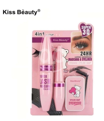 Santé & Beauté dans Achrafieh - طقم كيس بيوتي ٤ في ١ للرموش والحواجب | Kiss Beauty 4in1 Mascara Eyeliner & Eyebrow Set