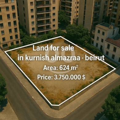 Lands for sale in Zokak el-Blat - أرض في كورنيش المزرعة 624م² للبيع
