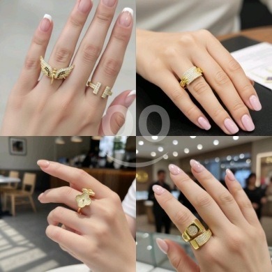 Elegant Gold-Plated Statement Rings for Women — 3