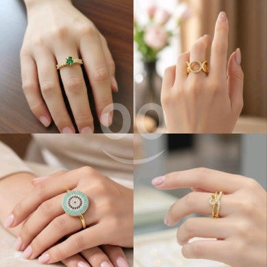 Clothes, Footwear & Accessories in Beirut City - Elegant Gold-Plated Statement Rings for Women
