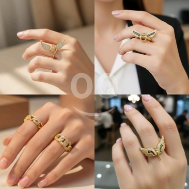 Elegant Gold-Plated Statement Rings for Women — 4