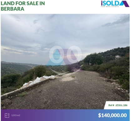 Lands for sale in Jbeil - 1015m2 Catchy land+sea view 4sale in Berbara/Jbeil-أرض للبيع في برباراJZ10L186