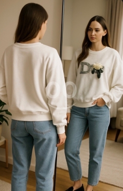 Clothes, Footwear & Accessories in Al Dahye - Soft cotton sweater with pearls