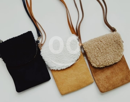 Winter Sherpa Fleece Trim Crossbody Bag — 8