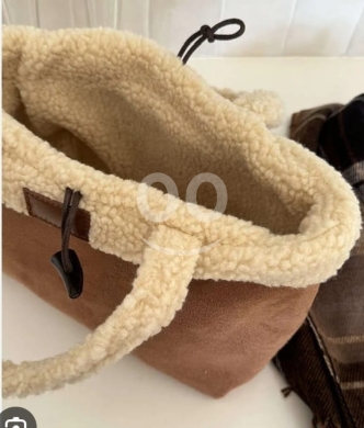 Winter Sherpa Fleece Trim Crossbody Bag — 3