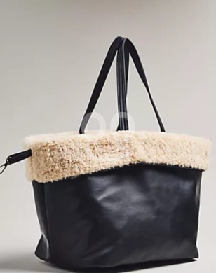 Winter Sherpa Fleece Trim Crossbody Bag — 6