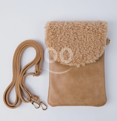 Winter Sherpa Fleece Trim Crossbody Bag — 4