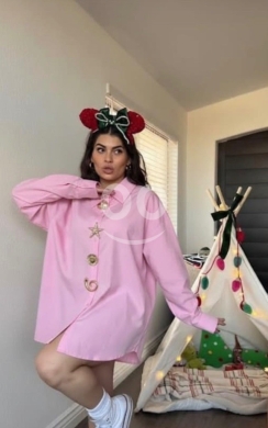 Oversized popline shirt with pins — 4