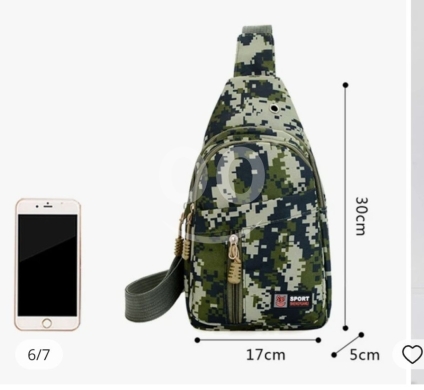 Tactical Camo Sling Bag & Sleek Black Crossbody Pack — 7