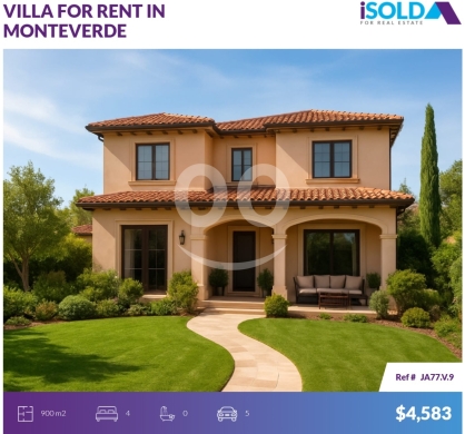 Villas for sale in Monteverde - 900m2 Villa+garden+pool+Mountain View 4rent in Monteverde - مونتيفيرديJA77V9