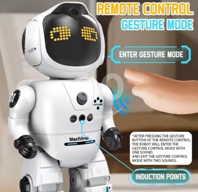 ? INTELLIGENT PROGRAMMING ROBOT LED emoji eyes with expressions Remote control + gesture — 6