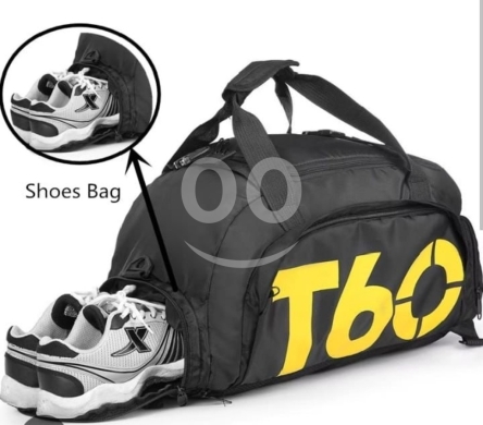 2-in-1 Convertible Black Nylon Tote Backpack — 3