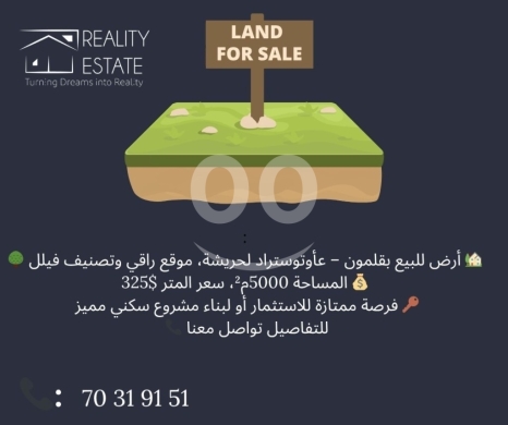 Lands for sale dans Qalamoun - Large Land for Sale in Qalamoun, Tripoli - 4,522 sqm Prime Investment Plot