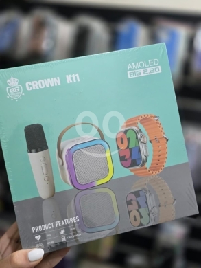 Other Mobile Phones & Accessories في راشيا - Crown K11 Smart Combo Set - 2.20" AMOLED Smartwatch with Speaker & Microphone