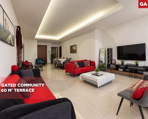 60 m² terrace/Well-maintained building/Mansourieh, Aaylout,METN/المنصورية/ REF#GA140293 !