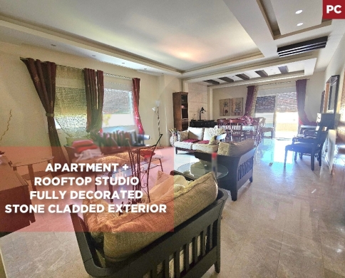 Apartment + Rooftop studio/Fully Decorated/Stone cladded exterior/Koura/Al Nakhle-النخلة/REF#PC140280