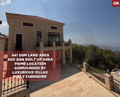 Luxury Villa for Sale/Ultra Prime Location/Fully Furnished/Aley/Sawfar-صوفر/REF#OK140275