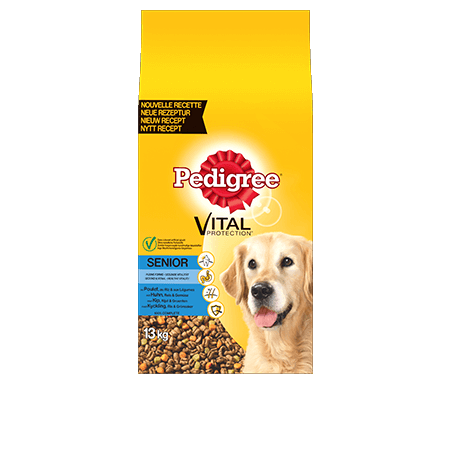 PEDIGREE<sup>®</sup> brokjes met kip voor senior honden 13kg