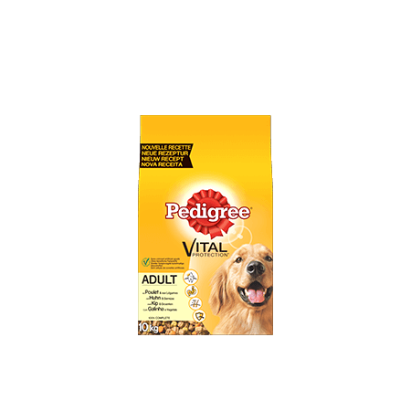 PEDIGREE<sup>®</sup> brokjes met kip voor volwassen honden 10kg
