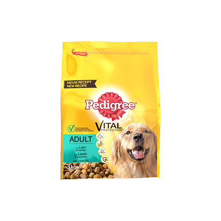 PEDIGREE<sup>®</sup> brokjes met lamsvlees voor volwassen honden 3 kg