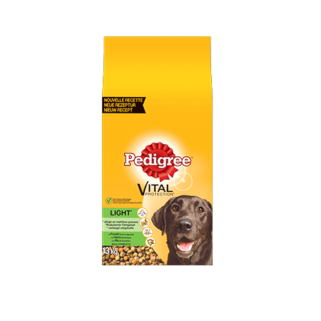 PEDIGREE<sup>®</sup> light brokjes met gevogelte voor volwassen honden 13kg