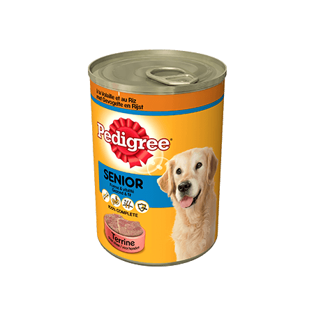 PEDIGREE<sup>®</sup> Terrine met Gevogelte en rijst voor Senior honden 410g