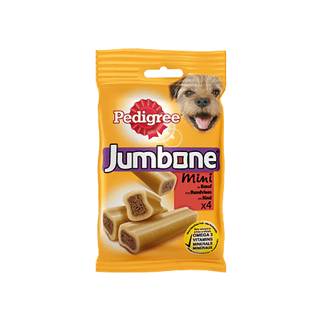 PEDIGREE<sup>®</sup> Jumbone MINI au Bœuf pour Petits Chiens 4 pièces 180g