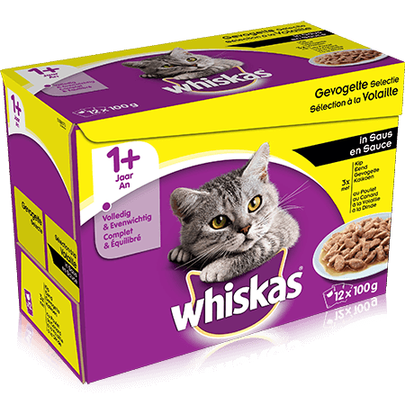 WHISKAS Sachets Fraîcheur Sélection Volaille en Sauce 12 x 100g