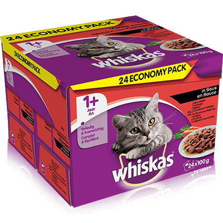 WHISKAS Sachets Fraîcheur Sélection Viandes & Légumes en Sauce 24 x 100g