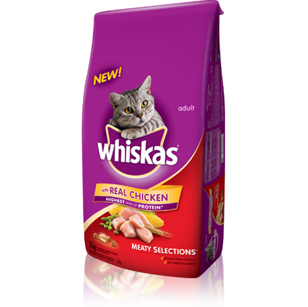 WHISKAS<sup>®</sup> MEATY SELECTIONS<sup>®</sup> with Chicken 10,5kg