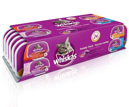 WHISKAS<sup>®</sup> Recloseable Tray 24 Variety Pack