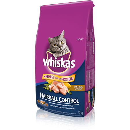 WHISKAS<sup>®</sup> Hairball Control with Chicken
