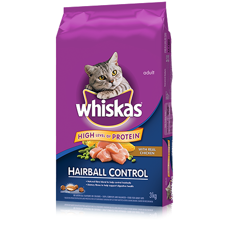WHISKAS<sup>®</sup> Hairball Control with Chicken