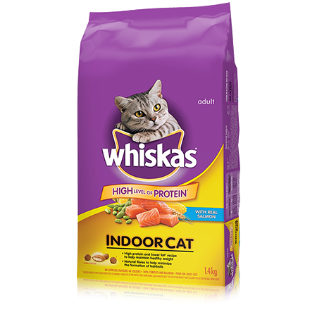 WHISKAS<sup>®</sup> Indoor Cat with Salmon