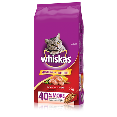 WHISKAS<sup>®</sup> MEATY SELECTIONS<sup>®</sup> with Chicken 2kg
