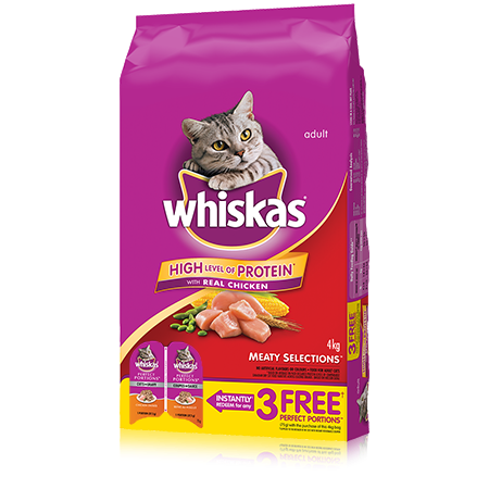 WHISKAS<sup>®</sup> MEATY SELECTIONS<sup>®</sup> with Chicken 4kg