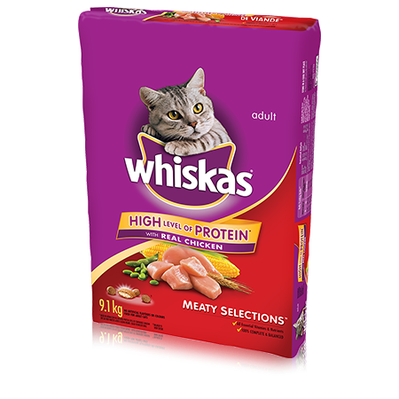 WHISKAS<sup>®</sup> MEATY SELECTIONS<sup>®</sup> with Chicken 9,1kg