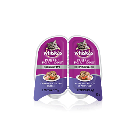 WHISKAS<sup>®</sup> PERFECT PORTIONS™ Cuts in Gravy Salmon & Chicken Entrée