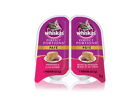 WHISKAS<sup>®</sup> Perfect Portions Whitefish & Tuna Pate Entrée
