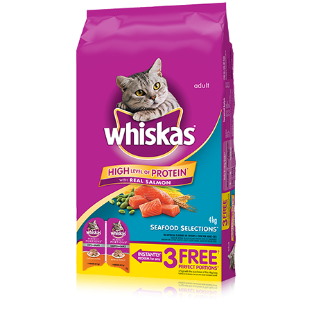 WHISKAS<sup>®</sup> SEAFOOD SELECTIONS<sup>®</sup> with Salmon