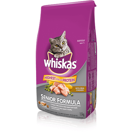 WHISKAS<sup>®</sup> Senior Formula with Chicken